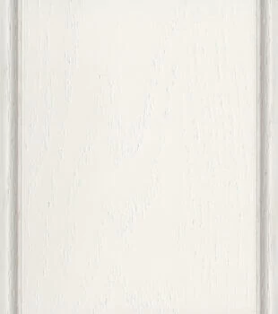 Linen White painted oak is an organic, off-white painted finish color for kitchen & bath cabinets from Dura Supreme. This paint color is known for its soft, natural, and neutral white hue with the beautiful wood grain texture of oak.